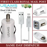 Dual Port 3.1A Car Charger Plug & Micro USB Cable For Samsung Galaxy S6 S7 Edge+