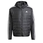 adidas Men's Essentials 3-Stripes Insulated Hooded Hybrid Jacket, Black, 4XL