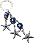 Lucky Starfish Muotoinen Avaimenperä Devil Blue Eye Avaimenperä Auton avaimenperä Charm Lahja