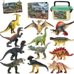 Dinosaure Jouet,12 Pcs Grandes Réaliste Figurine Dinosaure Avec T-Rex,Seau De Stockage,Livre Dinausaures,Dinosaure Cadeaux Pour Enfants Garçons Et Filles 3 4 5 6 7 Ans