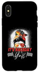 Coque pour iPhone X/XS Its Raceday Yall Dirt Track Racing Car Lover Messy Bun