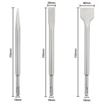 Jeu de burins à tige SDS Plus,marteau électrique,foret,rainure de pointe,burin plat,outils de circulation pour mur de briques en béton,roche,250mm - Type 3PCS Chisels #B