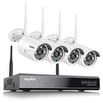 【8CH Expandable, 2K】 Wireless CCTV Camera System, 8CH 5MP WiFi NVR, 4X