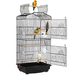 Yaheetech Cage Oiseau Volière Oiseaux Interieur Portable pour Perruche Perroquet Canari Inséparable Mandarins avec 4 Perchoirs Mangeoire 46 x 35 x 104,5cm