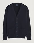 William Lockie Rob Lambswool Cardigan Navy