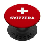 Switzerland Flag Suisse Swiss Schweiz White Red PopSockets Adhesive PopGrip