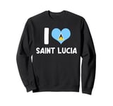 I Love Saint Lucia Pride St. Lucian Flag Heart Sweatshirt