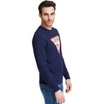 Sweat-shirt Guess  Sweat homme col rond Bleu marine  - M0YQ37