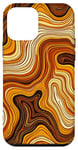 Coque pour iPhone 12 mini Aesthetics Orange Marron Vagues Groovy