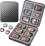 Boîte De Rangement Pour Nintendo Switch/Switch Oled, Switch Game Case Switch - Boîte De Rangement Avec 12 Jeux Switch, 12 Zones De Mémoire Micro Sd Et Capuchon Pour Le Pouce, Noir