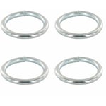 Cyclingcolors - 4x Anneau rond soudé en acier zingué a souder Chaîne Câble Argent Bricolage Bâche Piquet Jardin, 8x60mm