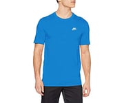 Nike Sportswear Club, T-Shirt Homme, Bleu Pacifique/Blanc, L