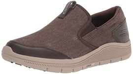 Skechers Homme Go Walk Arch Relaxed Fit Canvas Slip on Chaussures de Golf Basket, Marron, 41 EU