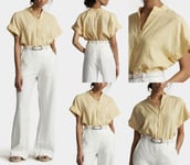 Polo Ralph Lauren Linen Blouse Shirt Relaxed Fit Top