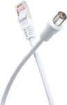 Câble TV Coaxial 9.52mm / Ethernet RJ45 CAT8 Mâle/Mâle 2m Force PowerBlanc