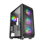 Mars Gaming MC-KX Noir, Premium E-ATX Gaming Tour, FREEZER CPU System, 5 Ventilateurs ARGB Ultra-silencieux, Contrôleur ARGB et Contrôleur RF, Façade Mesh