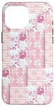 iPhone 16 Pro Max Light Pink Flowers & Bows Gingham Coquette Girly Aesthetic Case