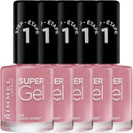 RIMMEL Super Gel High Shine Nail Polish 12ml - 023 Grape Sorbet *PACK OF 5*