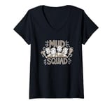 Womens Mud Squad, Mud Run Team and Mud Runner V-Neck T-Shirt