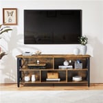 TV Stand with Storage Shelves Rustic Brown Industrial TV Console for 65 In TV