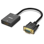 Adaptateur Hdmi Femelle Vers Vga Mâle Compatible Pour Clé Tv, Ordinateur, Ordinateur Portable (Uniquement De La Source Hdmi Au Moniteur/Téléviseur Vga, Non Bidirectionnel)