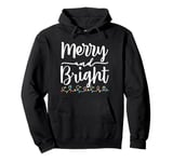 Merry And Bright Christmas Lights Family Pajama Xmas Holiday Pullover Hoodie