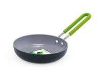 GreenPan Mini Healthy Ceramic Nonstick 12.7 cm Round Egg Frying Pan, PFAS Free, Stay-Cool Stainless Steel Handle, Oven Safe up to 180 °C, Black & Green