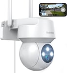 Caméra Surveillance Wifi Extérieure - Camera Exterieur Wifi Fil 360° Ptz Ip Video Caméra Outdoor Smart Dome Cameras Étanche Sécurité Homekit Rotative Camera Vision Nocturne Colorée Sirene Alarme Ip66