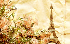 Grunge background with texture of old paper and Eiffel tower