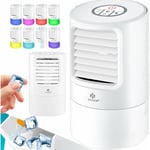 Kesser - 4in1 Climatiseur mobile Mini climatiseur avec 7 couleurs led Ventilateur Réservoir d'eau Minuterie 3 niveaux Ionisateur Humidificateur Blanc