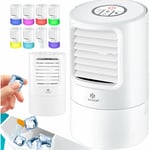 KESSER® 4in1 Climatiseur mobile Mini climatiseur avec 7 couleurs LED Ventilateur Réservoir d'eau Minuterie 3 niveaux Ionisateur Humidificateur Blanc