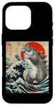 Coque pour iPhone 16 Pro Catzilla Cat Art japonais Cadeau amusant pour homme, femme, enfant