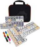 Kalolary Mexican Train Dominoes Game,91 Pieces Double 12 Color Dominoes Set with