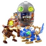 Silverlit YCOO - Biopod Battle Duo Pack- Robots Interactifs du Jurassic - 2 Petits Dinosaures Electroniques à Assembler -Effets Sonores Lumineux - 4 Jouets Robots à Collectionner -9 cm -Dès 5 Ans