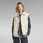 Oversized Denim Vest Evergreen - White - Women