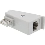 InLine Adaptateur 69949 DSL, TAE-F vers fiche Femelle RJ45, 8p2 C pour Fritz Box Gris