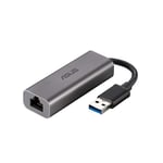 ASUS Adaptateur USB Ethernet 2,5 G (USB-C2500) Connexion réseau LAN Filaire pour Mac OS, Linux, Windows, rétrocompatible sur 2,5 G, 1 G, 100 Mbps, idéal pour Les Jeux