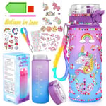 PUWOWYE Licorne Bricolage Gourde Fille DIY Gourde Isotherme Bouteille Kit de Loisir Créatif Enfant Jeux Créatif Fille 6 7 8 9 10 Ans pour Idée Cadeau Noël Extérieur Jeux Enfant 2 3 4 5 6 Ans