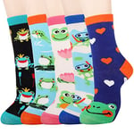 Jeasona Frog Socks for Women Cotton Frog Gifts for Women Frog Gifts for Frog Lovers Kids Frog Gifts Cute for Teens Adult Girls Frog Gift Ideas