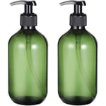 Lot de 2 500 ml Pompe Bouteille Shampooing Pompe Bouteilles Rechargeable Vide Ambre Pet Plastique Lavage Douche Distributeur