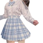 Dress For Woman,Fashion Women Plaid Pleated A-Line Skirt Anti-Burnout High Waist Short Skirt Blue,Woman Dress For Valentine Easter