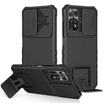 Coque Redmi Note 12 Pro 4G / Note 11E Pro, Protection de la Caméra Étui avec Lentille Coulissante Couverture,360 Degres Full Body Armor et Antichoc Durable Protecteur Bumper Support stéréo Housse Étui