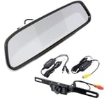 BW Kit DIY vue arrière sans fil infrarouge arrière de voiture caméra de recul W/10,9 cm Miroir Moniteur