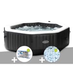 Spa gonflable Intex PureSpa Carbone octogonal Bulles et Jets 6 places