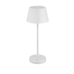 REV Lampe de table LED sans fil 38 cm 2 W avec variateur tactile et batterie Li-ion de 4000 mAh (environ 7 heures d'autonomie) - Lampe de table blanche en plastique IP44 pour l'intérieur et