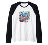 Happy Easter Colorful Egg Hunt Easter Basket for a Kid Raglan Baseball Tee