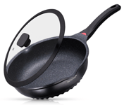 Frying Pan with Lid Non Stick Large 30cm/ 6L Anti Scratch Heavy Duty Induction