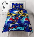 Transformers Hero Single Duvet Cover Bedding Set Reversible Blue Optimus Prime