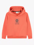 Timberland Kids' Logo French Terry Hoodie, Orange