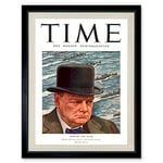 Wee Blue Coo Magazine War 1941 Winston Churchill 'Man Of The Year' Time Art Print Framed Poster Wall Decor 12X16 Inch